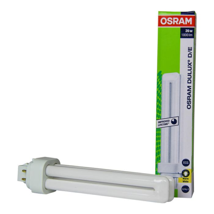 OSRAM DULUX T 26W/830 CFL - Powerful warm white compact fluorescent lamp designed for impressive illumination in commercial and residential settings, balancing efficiency and light quality